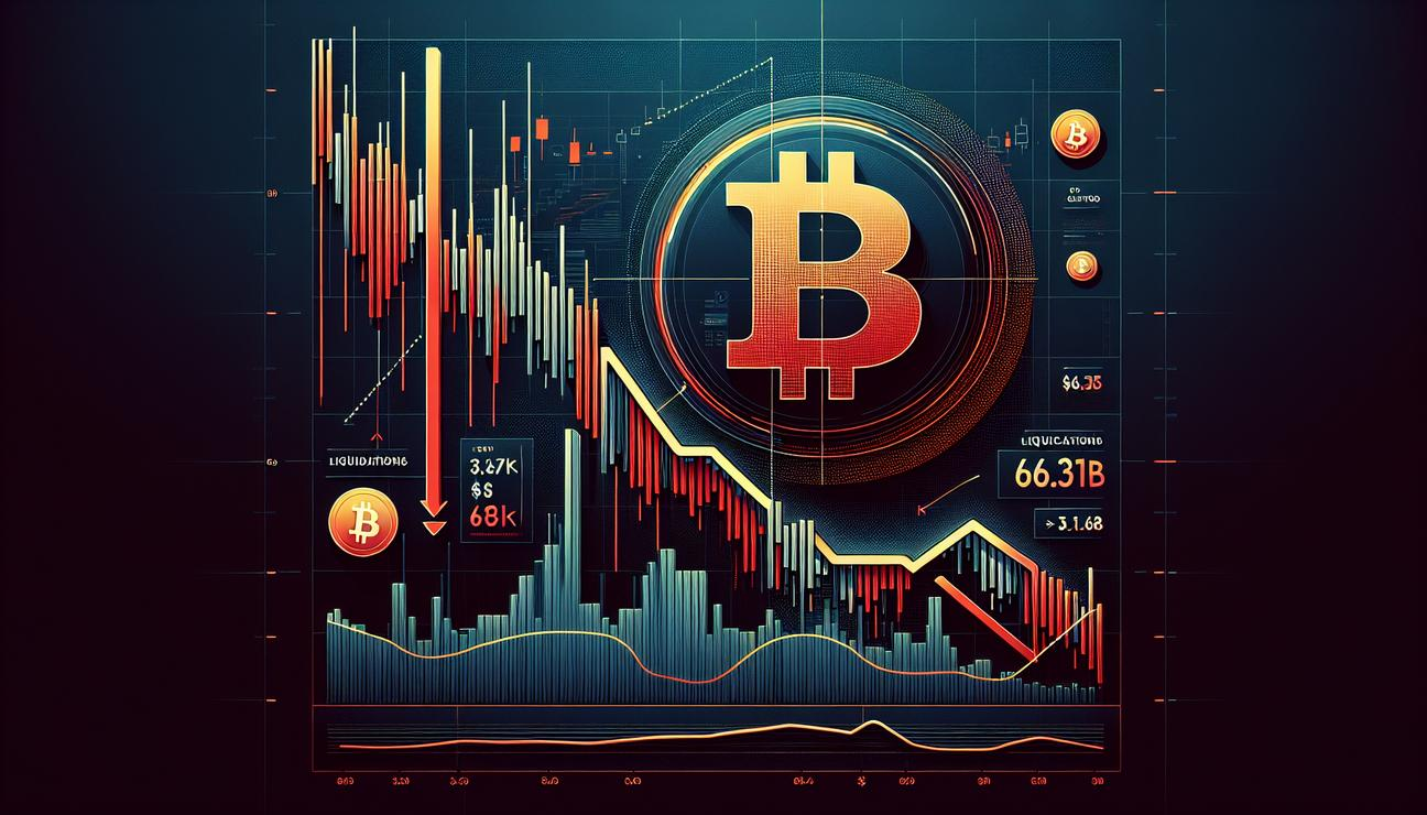 Bitcoin Drops Below $67K as Market Faces Big Declines and Many Traders Get Liquidated